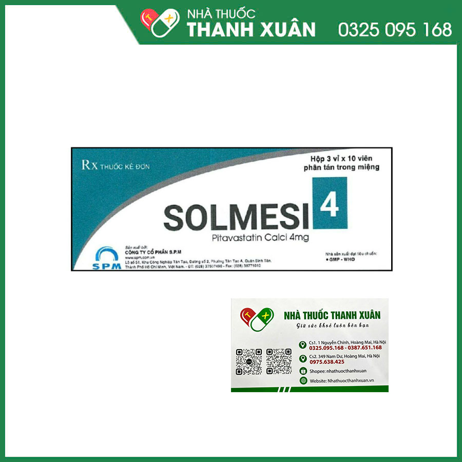Solmesi 4mg thuốc điều trị tăng cholesterol máu
